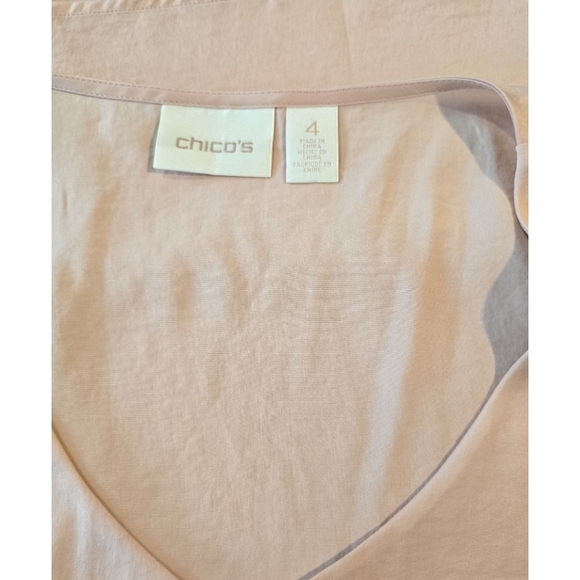 Chico's Sleeveless Asymmetrical Side Ruching Blush Pink Plus Size 4 / US XXL - Picture 3 of 5